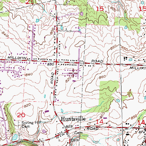 Topographic Map of Liberty Trails, OH
