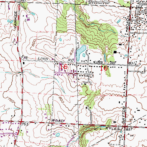 Topographic Map of Linn-Crest Acres, OH