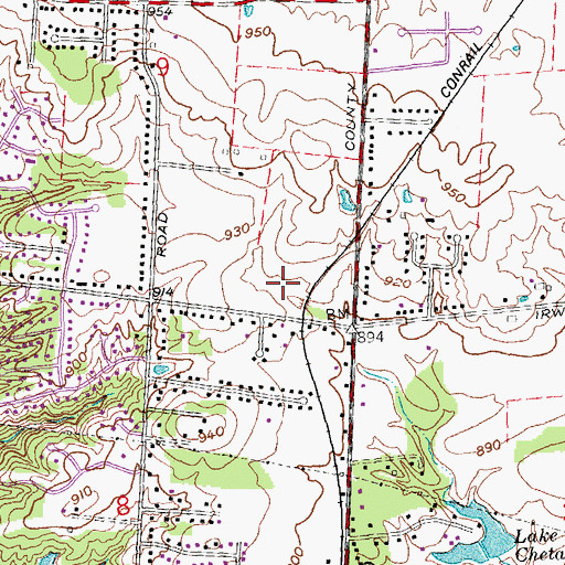 Topographic Map of Stonewall Estates, OH