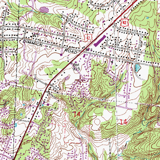 Topographic Map of Tall Timber Estates, OH