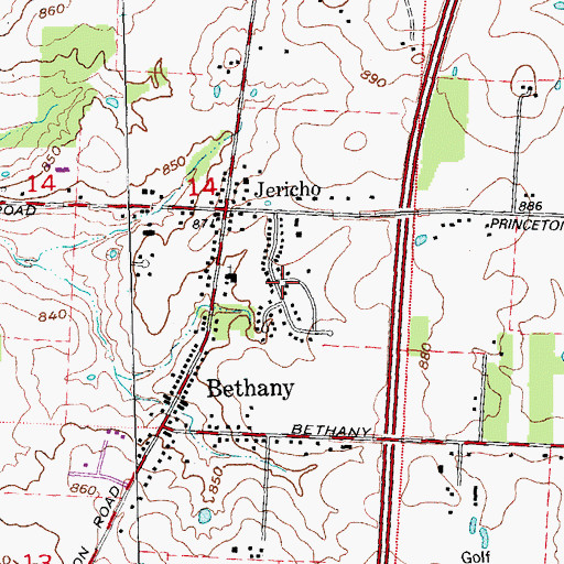 Topographic Map of Taylor Village, OH