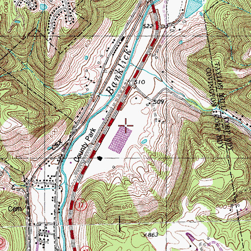 Topographic Map of Pioneer Valley Industrial Park, KY
