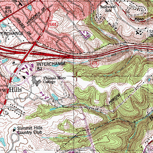 Topographic Map of Thomas More Business Center, KY