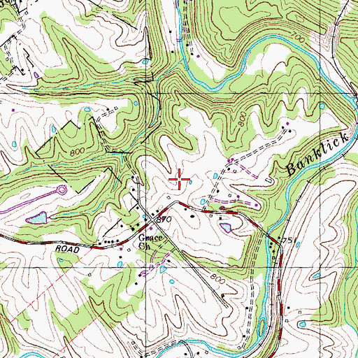 Topographic Map of Banklick Woods Park, KY