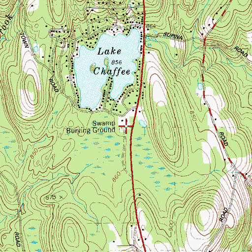 Topographic Map of Swamp Cemetery, CT