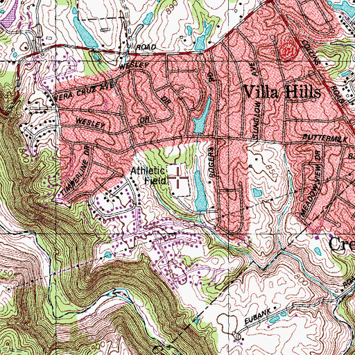Topographic Map of Frazen Park, KY