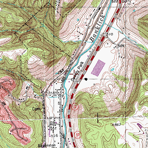 Topographic Map of Pioneer Park, KY