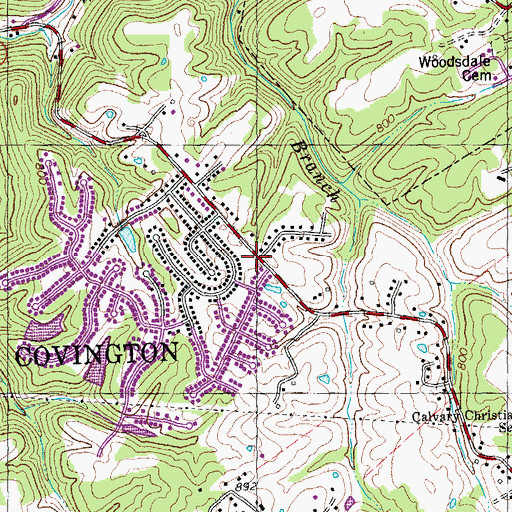 Topographic Map of Covington Fire Department Company 5, KY