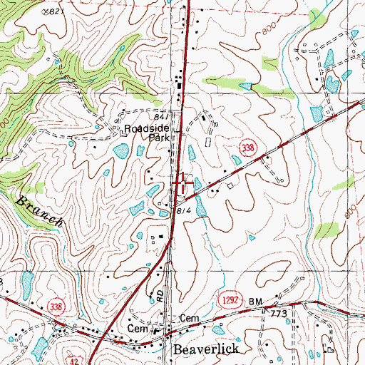 Topographic Map of Hughes Chapel Cemetery, KY