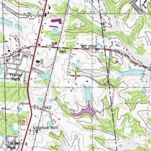 Topographic Map of Enterprise V Industrial Park, KY