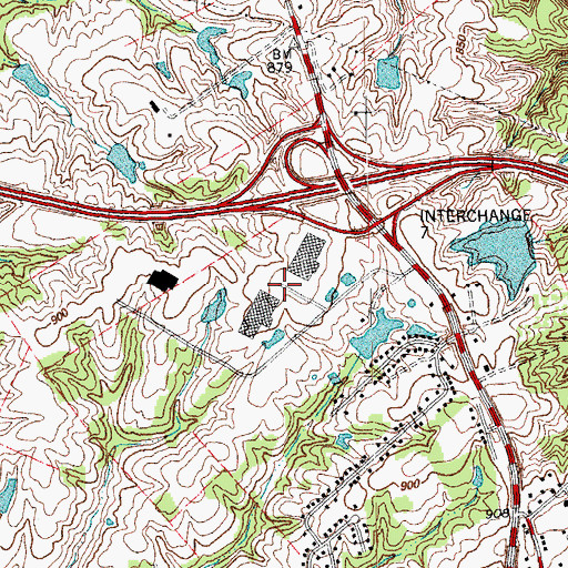 Topographic Map of Hebron Industrial Park, KY