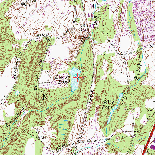 Topographic Map of Swede Pond, CT