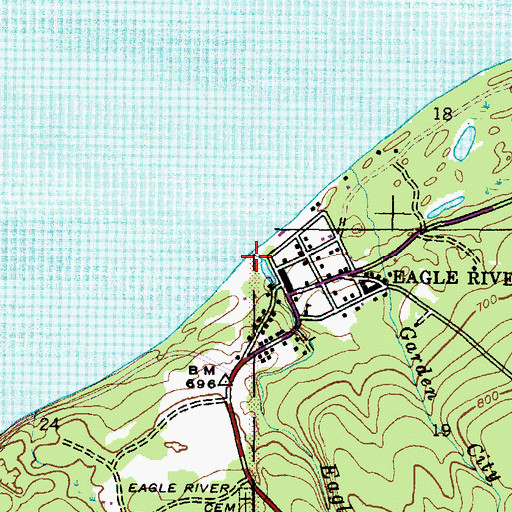 Topographic Map of Eagle River Lighthouse (historical), MI