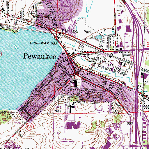 Topographic Map of Christ Evangelical Lutheran Church, WI