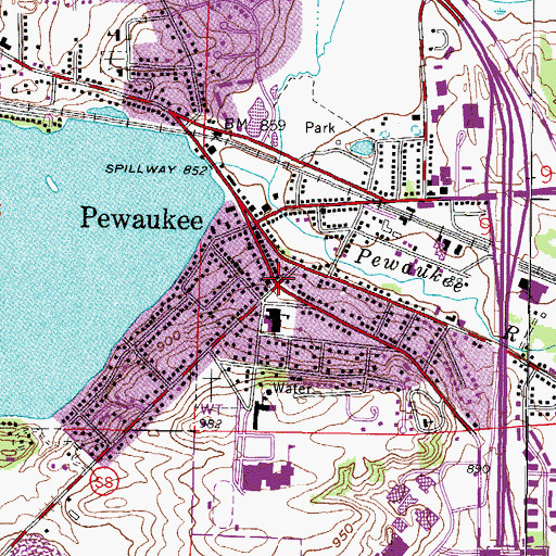 Topographic Map of Restoration Christian Assembly Church, WI