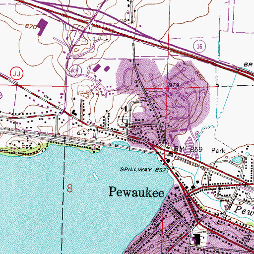 Topographic Map of Queen of Apostles Church, WI