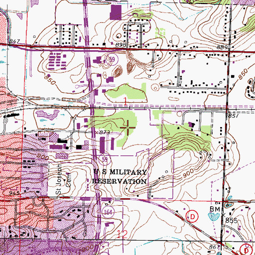 Topographic Map of Waukesha County Fire Department Station 2, WI