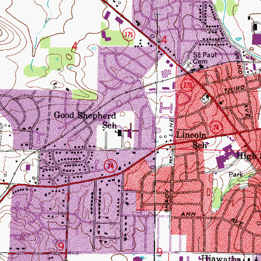 Topographic Map of Good Shepherd Catholic Church, WI