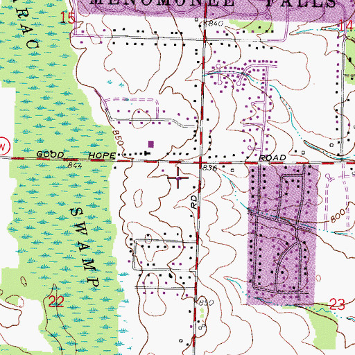 Topographic Map of Prince of Peace Church, WI