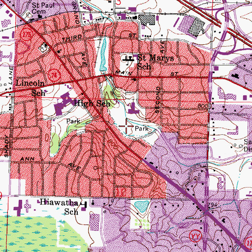 Topographic Map of Lime Kiln Park, WI