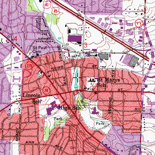 Topographic Map of Mill Pond Park, WI