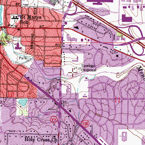 Topographic Map of Riverside Park, WI