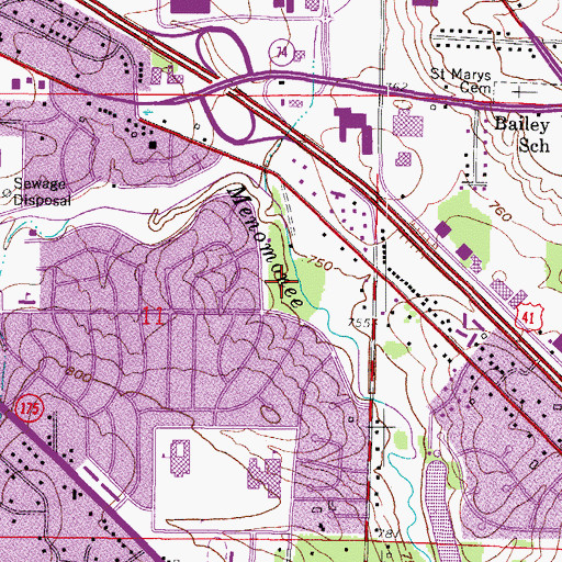 Topographic Map of Rotary Park, WI