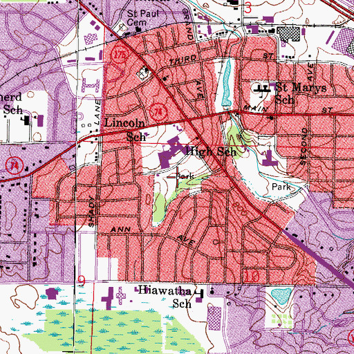 Topographic Map of Village Park, WI