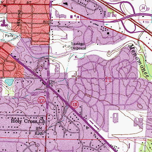 Topographic Map of Bethlehem Evangelical Lutheran School, WI