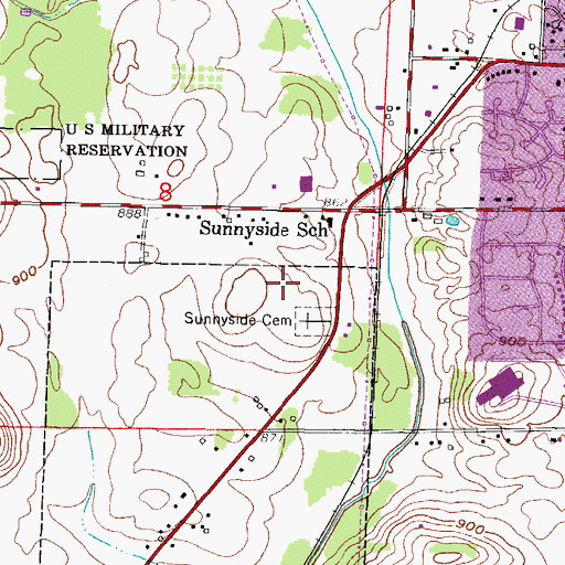 Topographic Map of Calvary Baptist School, WI