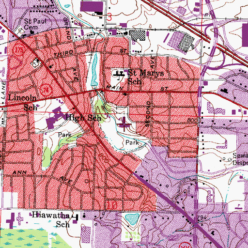 Topographic Map of Grace Lutheran School, WI