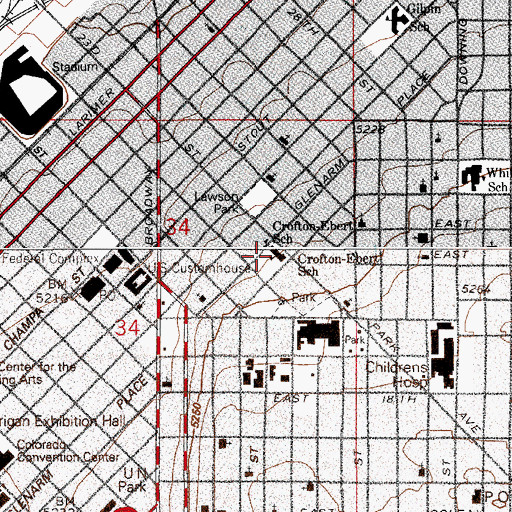 Topographic Map of Enterprise Hill Historic District, CO