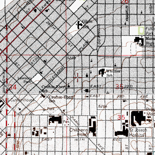 Topographic Map of San Rafael Historic District, CO