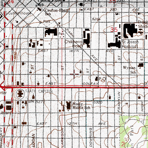 Topographic Map of Swallow Hill Historic District (historical), CO