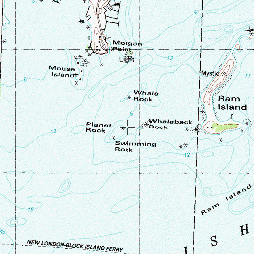 Topographic Map of Swimming Rock, CT