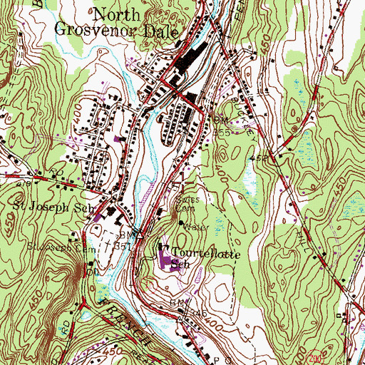 Topographic Map of Swiss Cemetery, CT