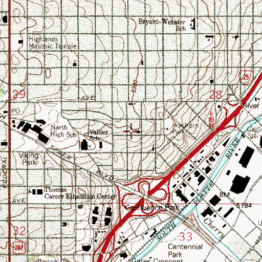 Topographic Map of The Sanctuary Downtown, CO