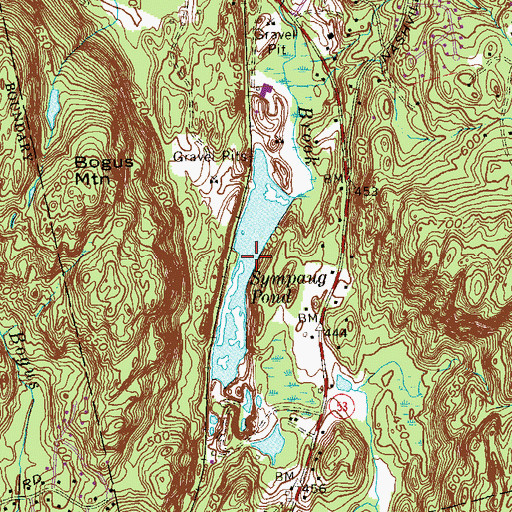 Topographic Map of Sympaug Pond, CT