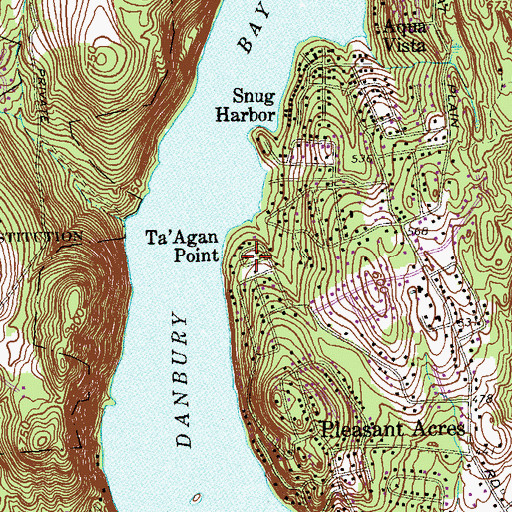 Topographic Map of Ta'agan Point, CT