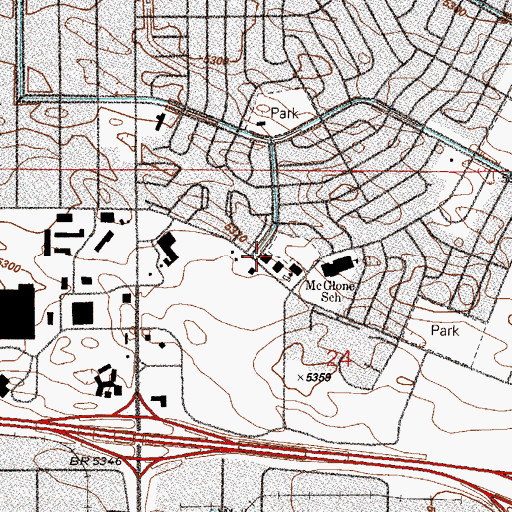 Topographic Map of Denver Fire Department Station 27, CO