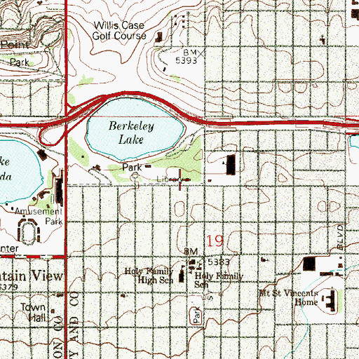 Topographic Map of Denver Public Library Smiley Branch, CO