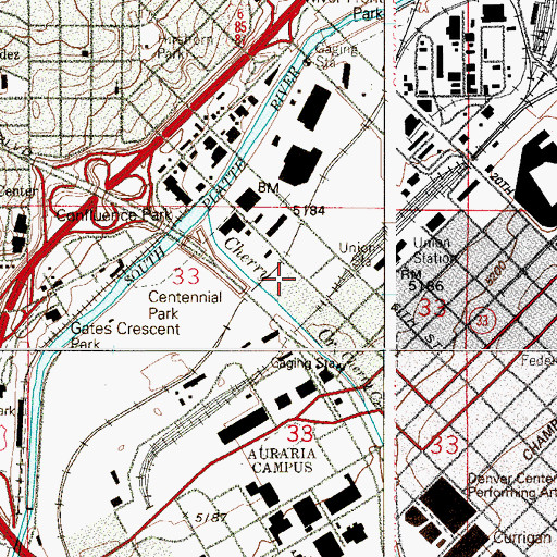 Topographic Map of Museum of Contemporary Art, CO