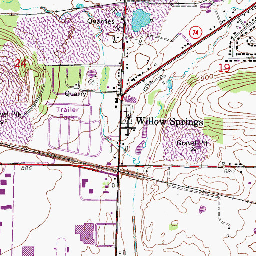 Topographic Map of Saint James Catholic School, WI