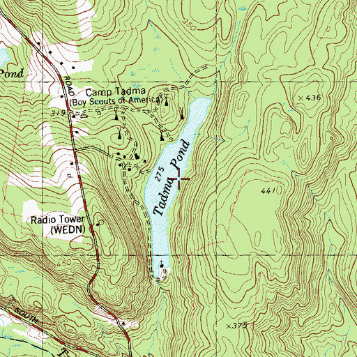 Topographic Map of Tadma Pond, CT