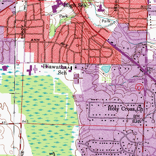 Topographic Map of Thomas Jefferson Middle School, WI