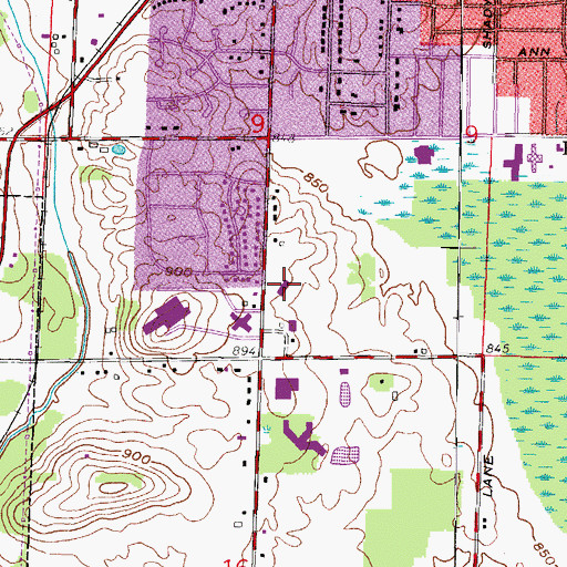Topographic Map of Valley View Elementary School, WI