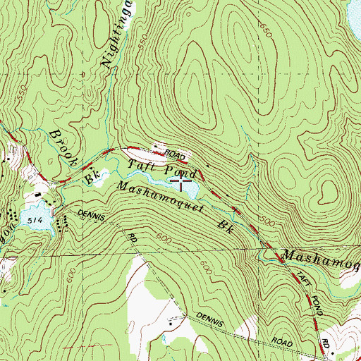 Topographic Map of Taft Pond, CT