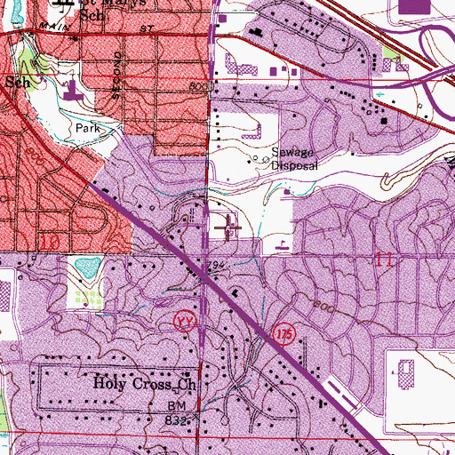 Topographic Map of Menomonee Falls City Hall, WI