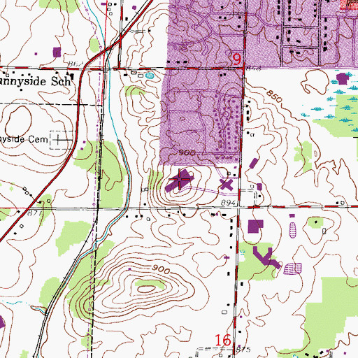 Topographic Map of Community Memorial Hospital, WI