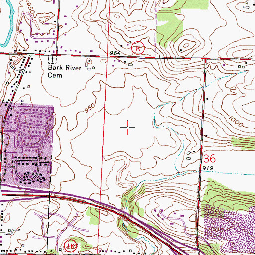 Topographic Map of Bristlecone Pines Golf Course, WI
